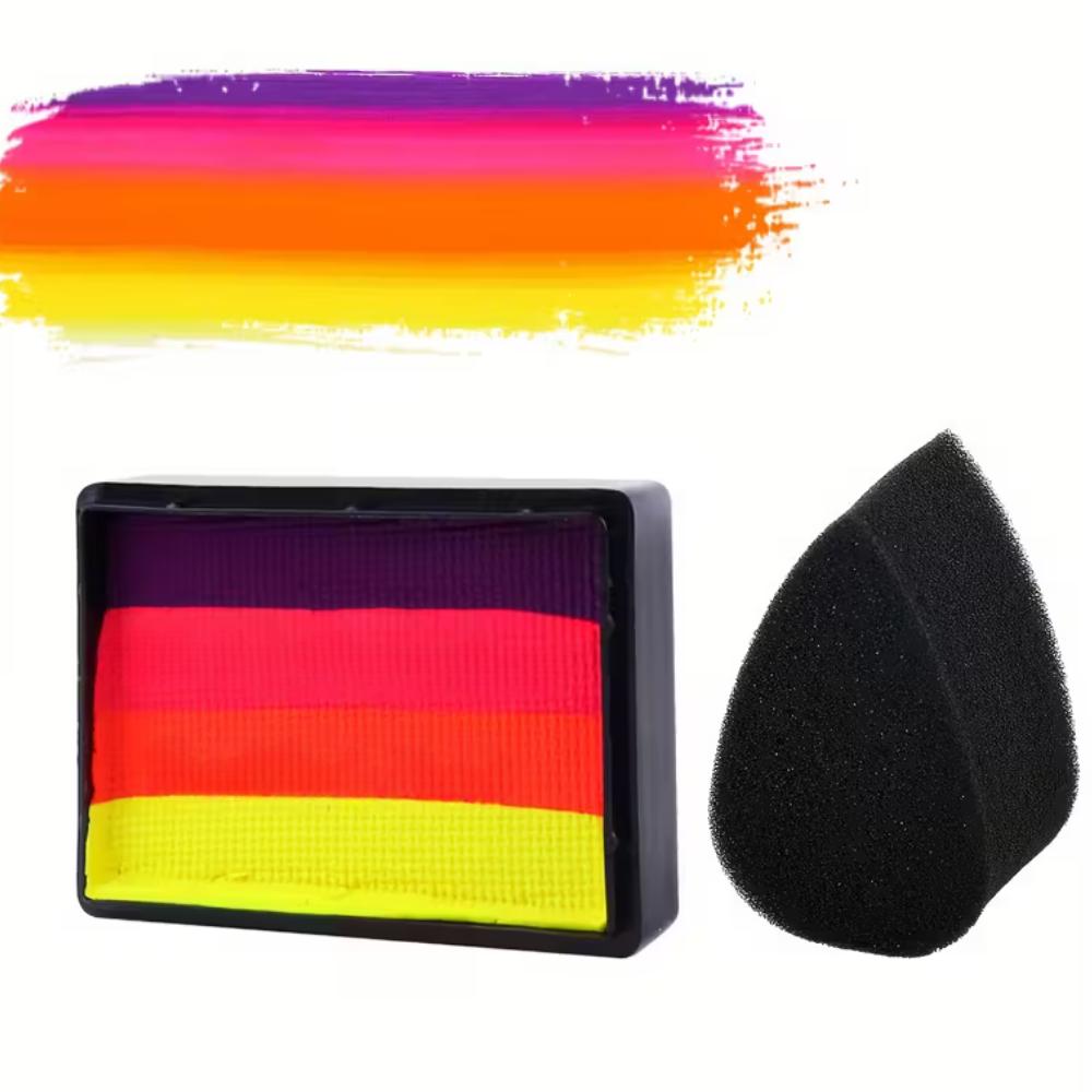 Vibrant Rainbow Neon Body Paint Kit For Face And Body Art