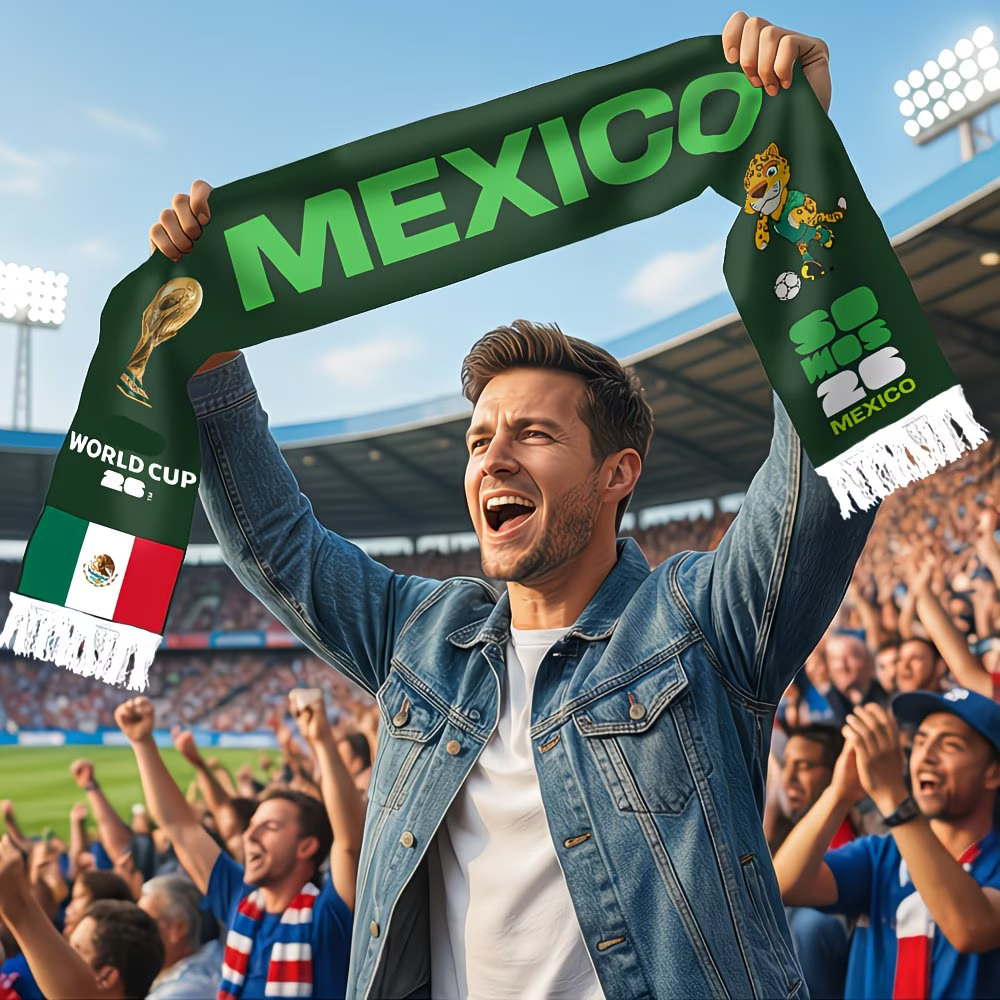 Mexico Flag World Cup Soccer Scarf For True Fans And Supporters