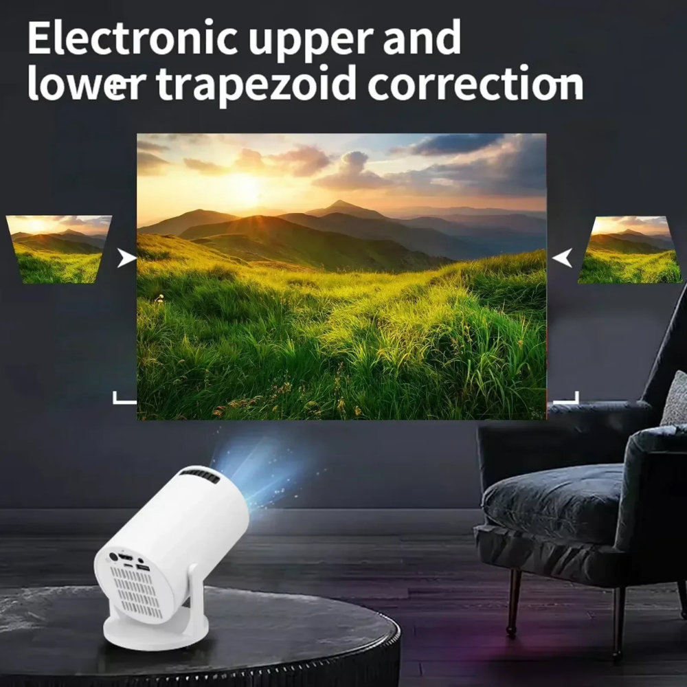 Projetor Compacto 4K com WiFi e Bluetooth para Uso Doméstico e ao Ar Livre