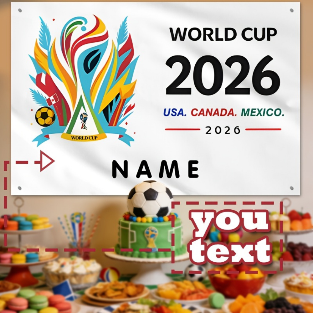 Bannière murale du drapeau du Mexique pour les fans de football avec nom personnalisé