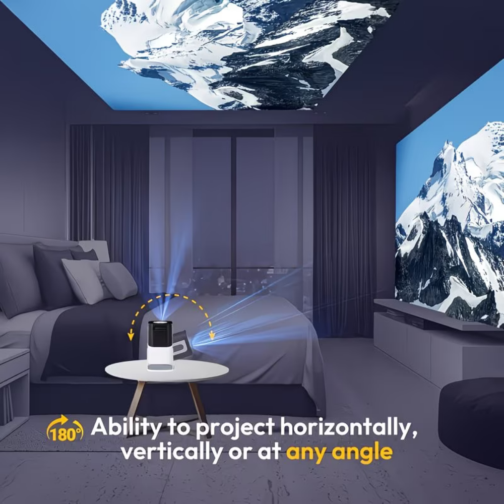 Compact WiFi Bluetooth Projector For Portable HD Viewing