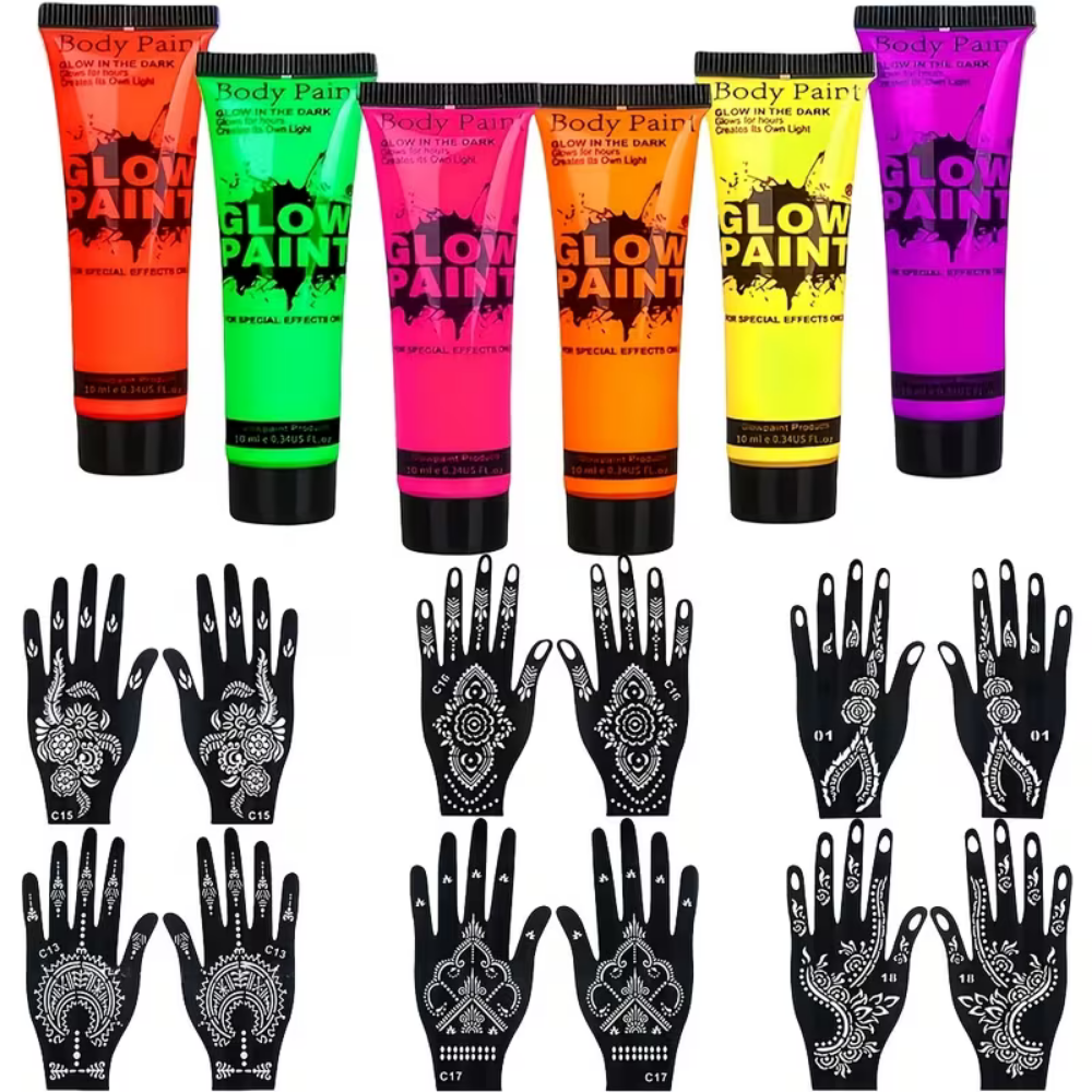 UV Glow Neon Body Paint Kit For Parties And Events