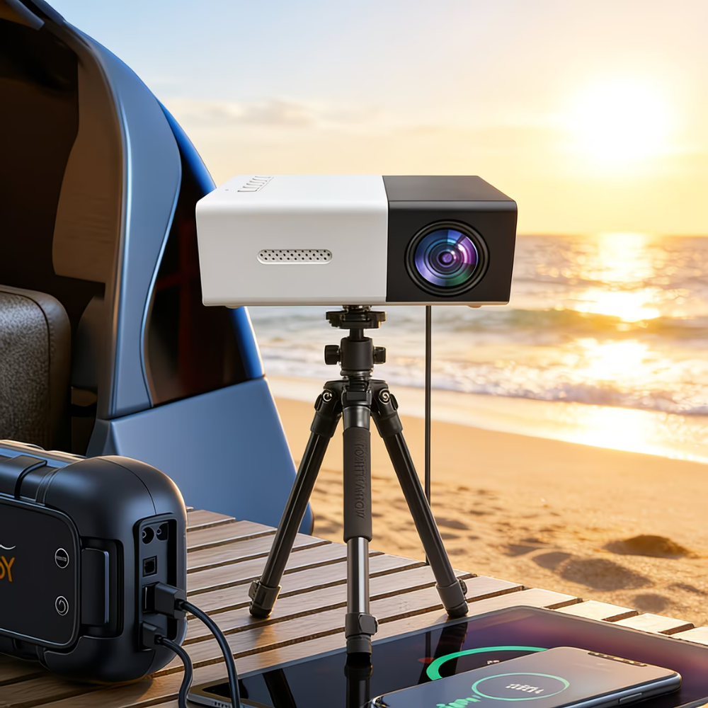 1080P Portable Mini Projector For Home Theater, Compact And Lightweight