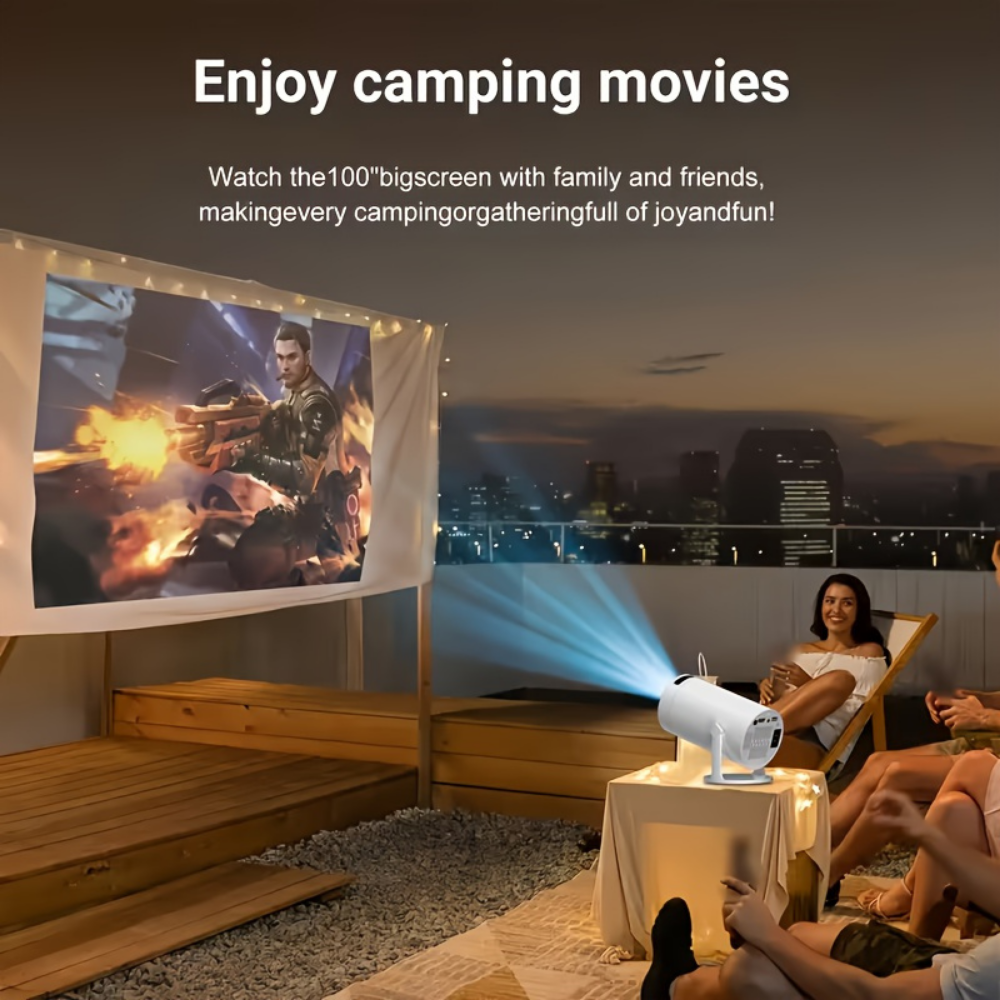 1080P Wireless Portable Projector With 180 Degree Rotation
