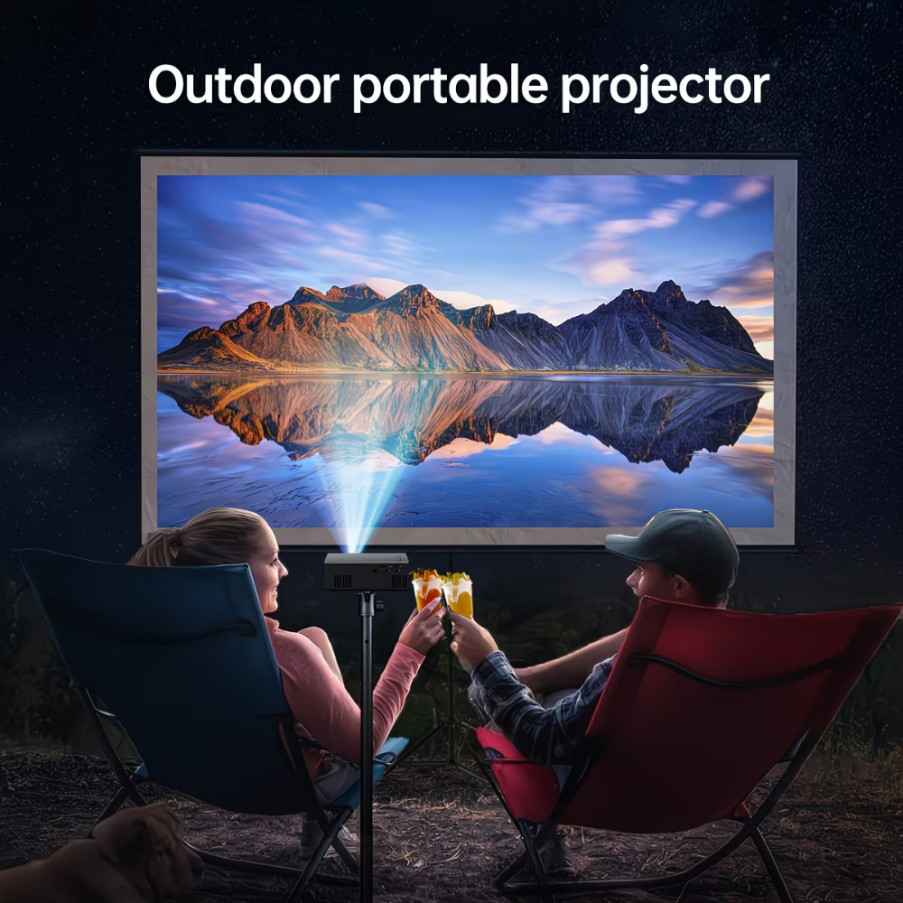 1080P Portable Mini Projector For Home Theater, Compact And Lightweight