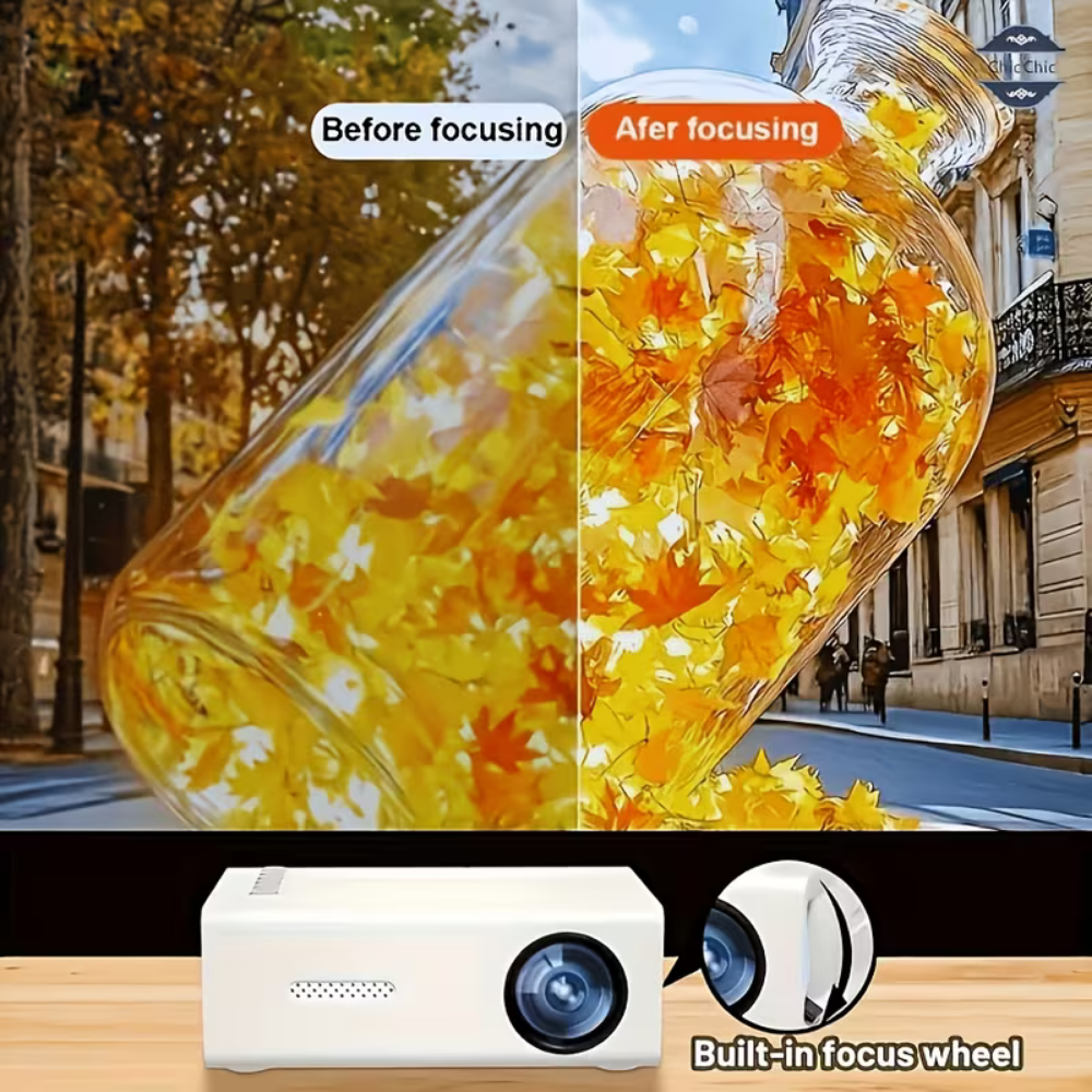 Compact Mini Projector For Movies And Gaming, 1080p Support