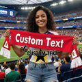 Cachecol para Fãs de Futebol com Texto Personalizado e Bandeira do México