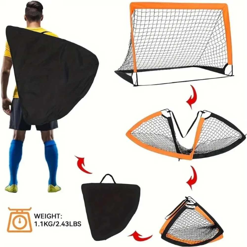 Foldable Soccer Net For Quick Backyard Training Easy Setup
