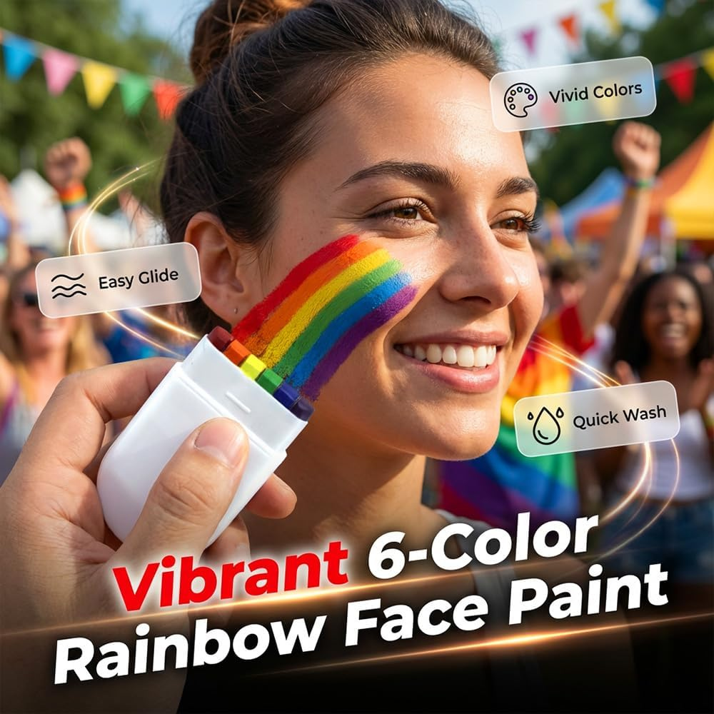 Rainbow Paint Stick For Festivals And Sports Events