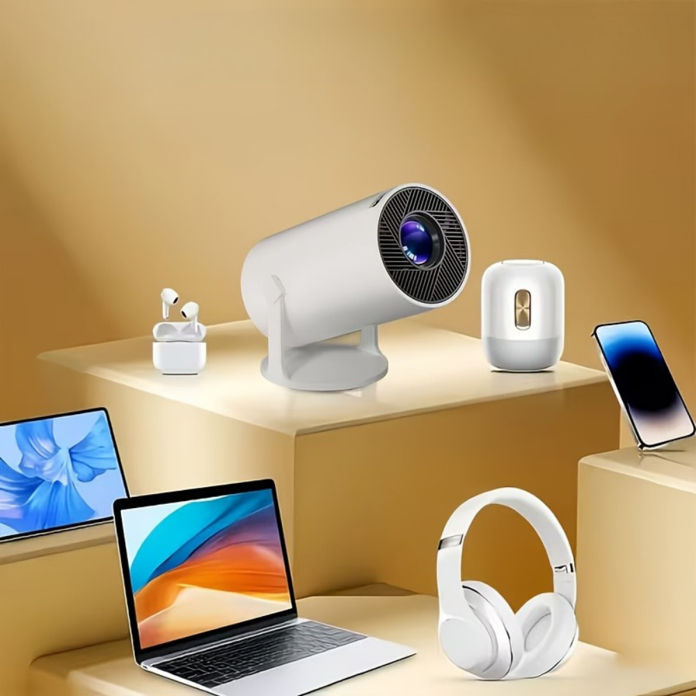 1080P Wireless Portable Projector With 180 Degree Rotation
