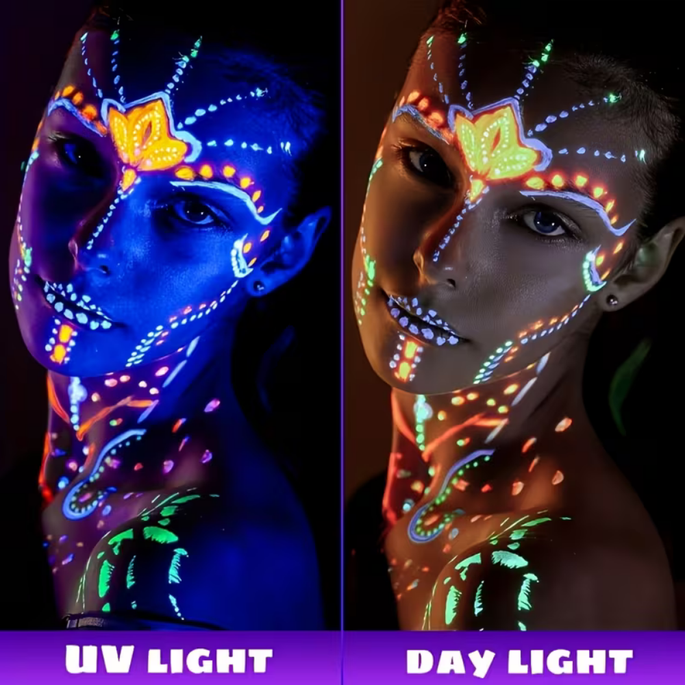 UV Glow Neon Body Paint Kit For Parties And Events