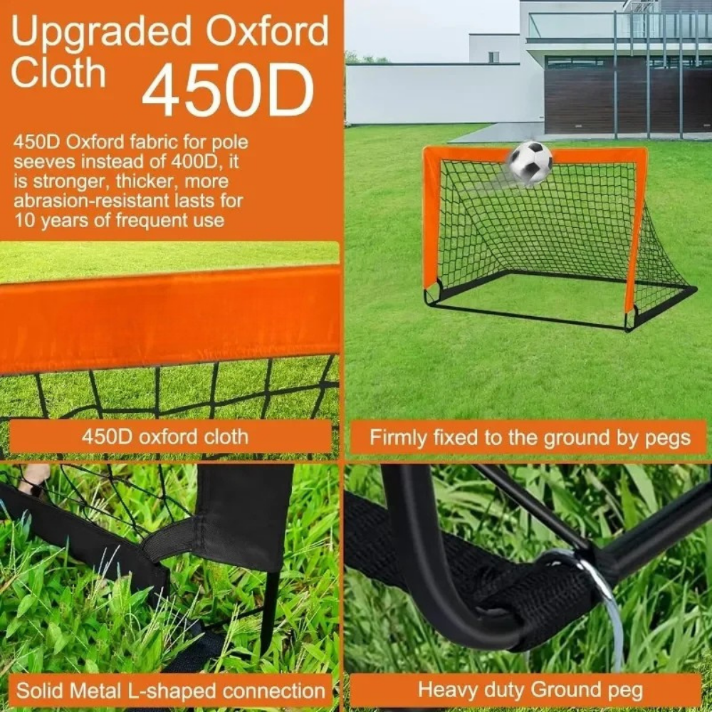 Foldable Soccer Net For Quick Backyard Training Easy Setup