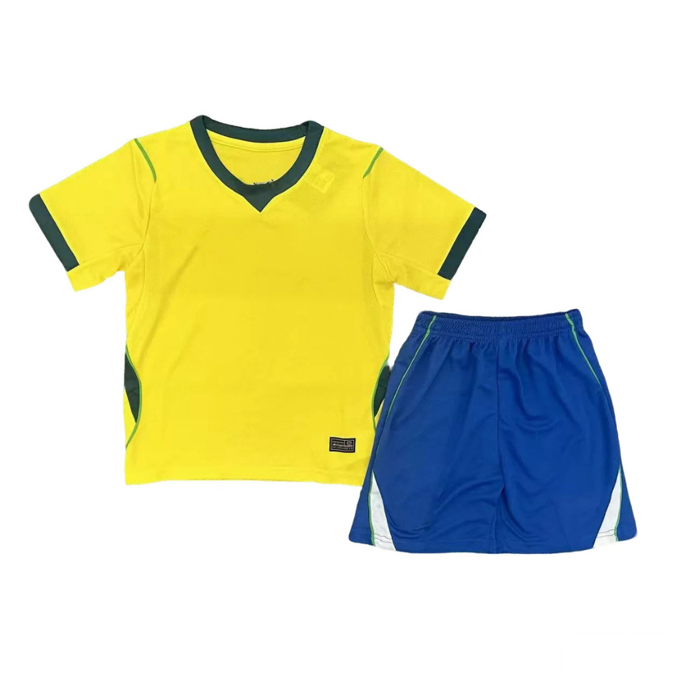 Brazil Jersey World Cup Kids 2026 Quick Dry Soccer Uniform Set