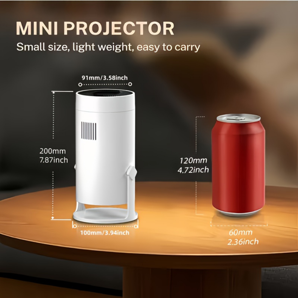 1080P Wireless Portable Projector With 180 Degree Rotation