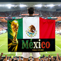 WM-Themen-Fußball-Fan-Cape mit Flaggenbanner für Mexiko-Fans