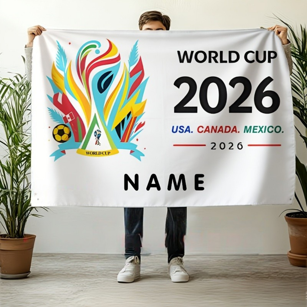 Bannière murale du drapeau du Mexique pour les fans de football avec nom personnalisé