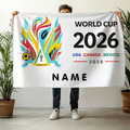 Bannière murale du drapeau du Mexique pour les fans de football avec nom personnalisé