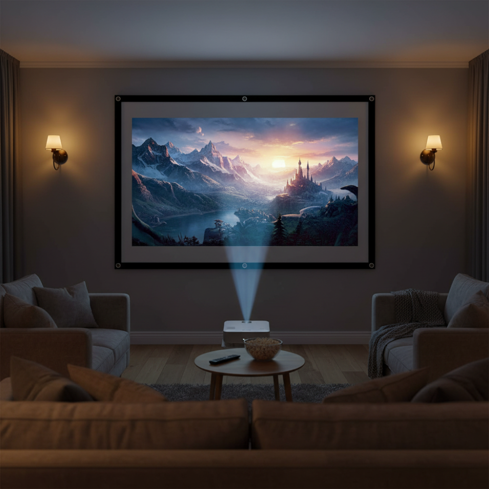 100-Inch Portable Projector Screen For Indoor And Outdoor Viewing