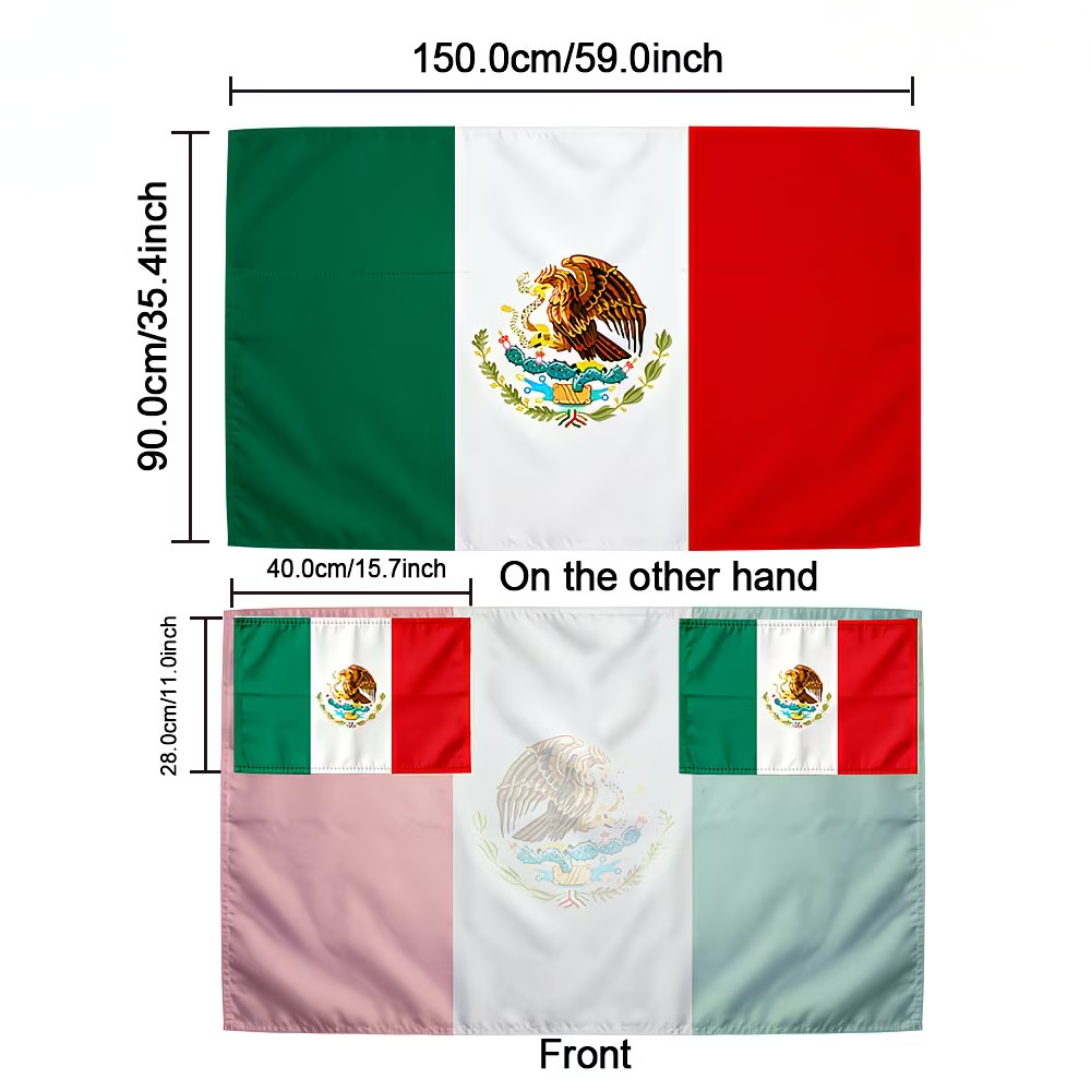 Mexico Flag Banner Soccer Cape For Game Day Wear Large