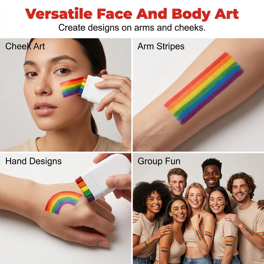 Rainbow Paint Stick For Festivals And Sports Events