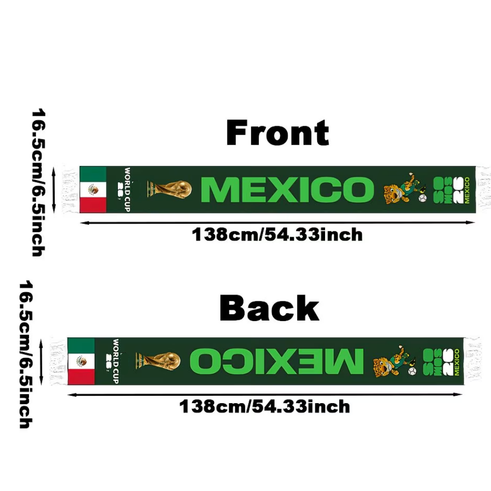 Mexico Flag World Cup Soccer Scarf For True Fans And Supporters
