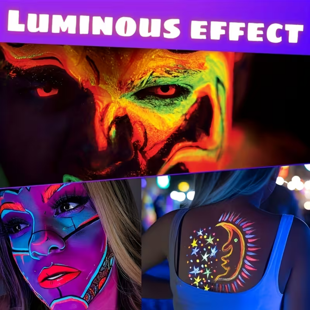 UV Glow Neon Body Paint Kit For Parties And Events