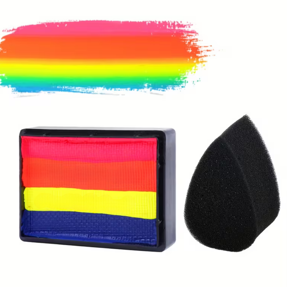 Vibrant Rainbow Neon Body Paint Kit For Face And Body Art