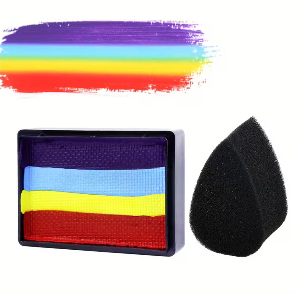 Vibrant Rainbow Neon Body Paint Kit For Face And Body Art
