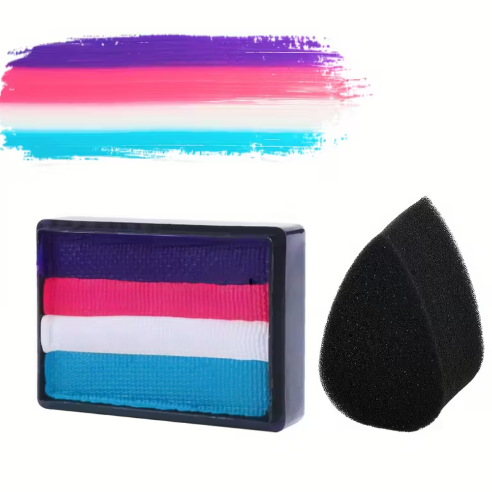 Vibrant Rainbow Neon Body Paint Kit For Face And Body Art