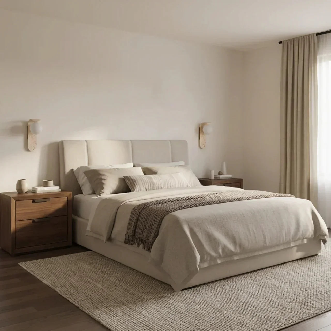 Glass Shade Travertine And Wood Wall Light For Interiors | Rosalyssa