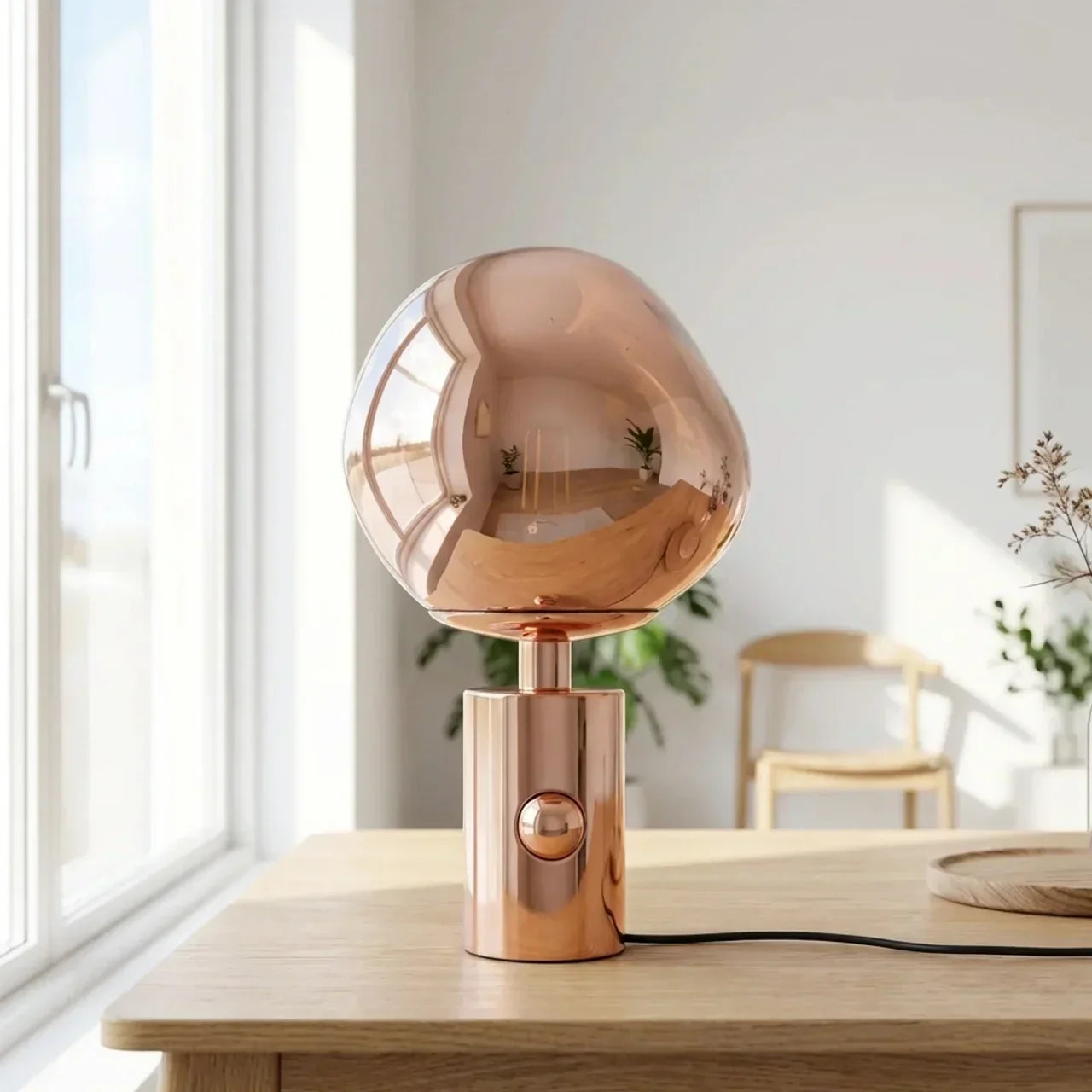 Melted Acrylic Table Lamp With Sculptural Molten Style Shade | Rosalyssa