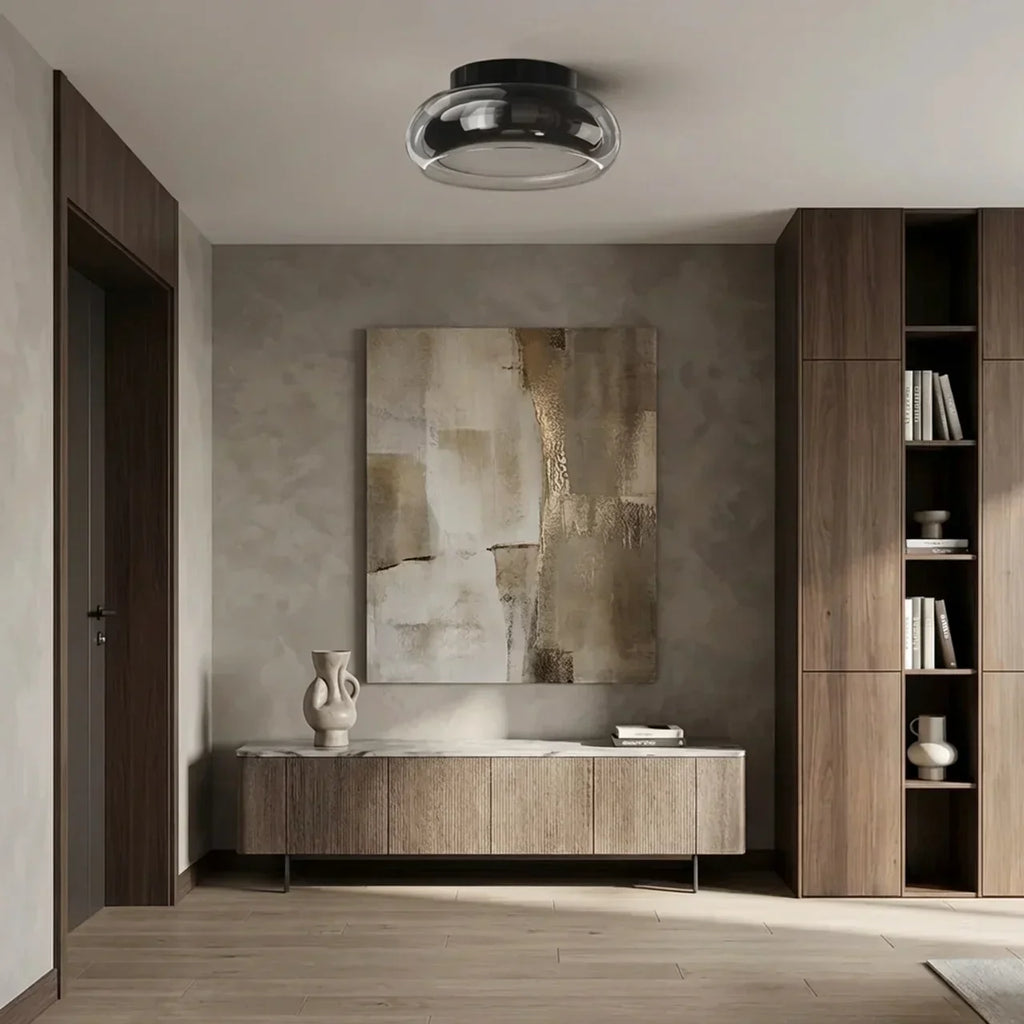 Glazen Opbouwplafondlamp voor Lage Plafonds | Rosalyssa