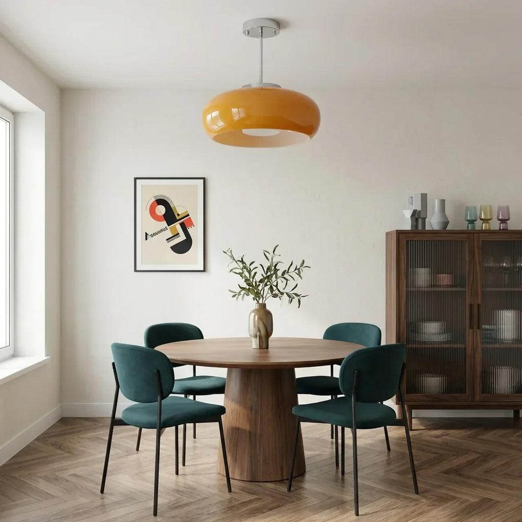 Bauhaus Glass Ceiling Light, Disc Form Light Fixture | Rosalyssa