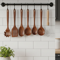 Teak Kitchen Utensil Set For Elegant Cooking In Modern Kitchen