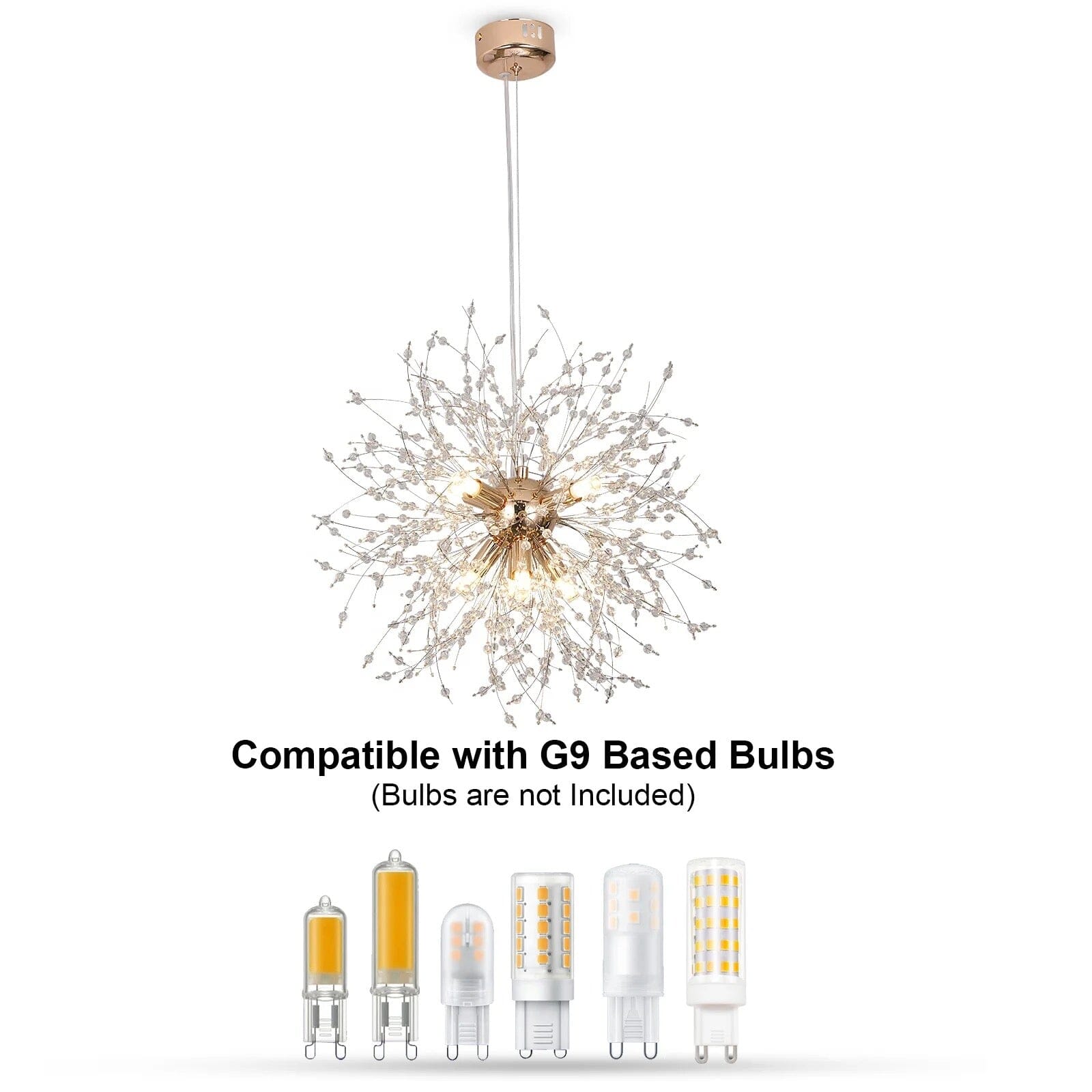 Dandelion Inspired Modern Pendant Light In Iron And Acrylic