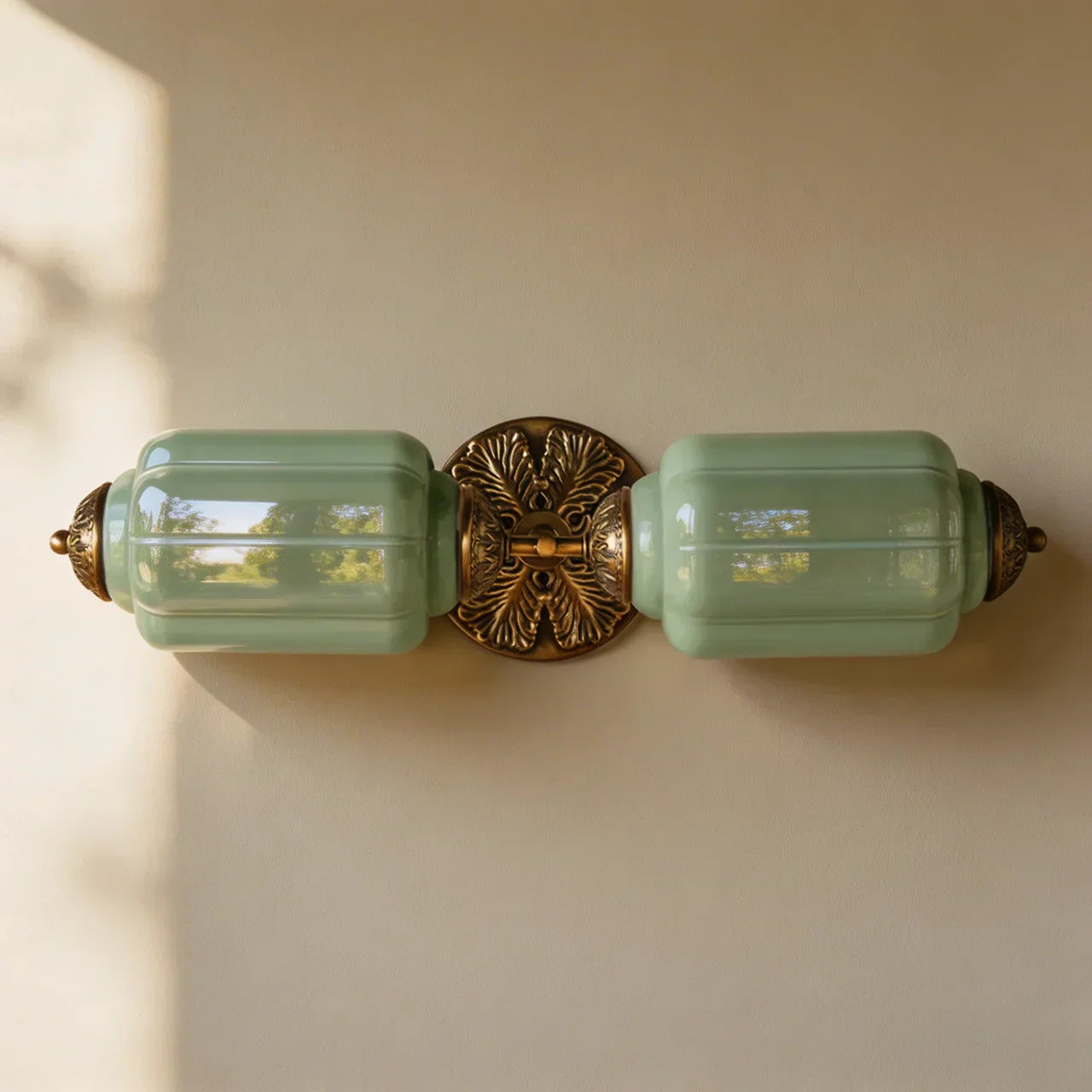 Vintage Art Deco Milk Glass Vanity Wall Light Fixture | Rosalyssa