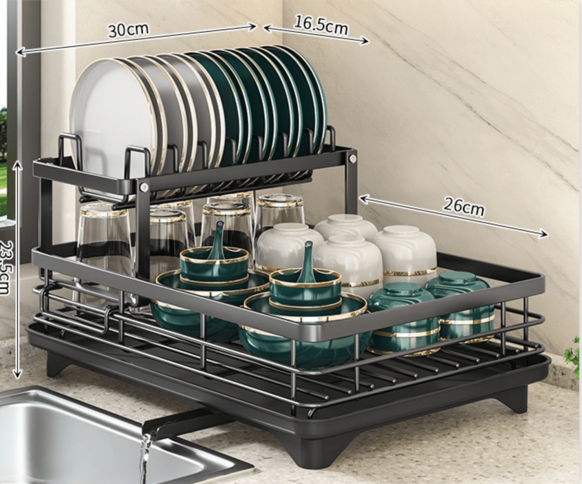 AeroFlow Edelstahl-Abtropfgestell – platzsparender Küchenorganizer