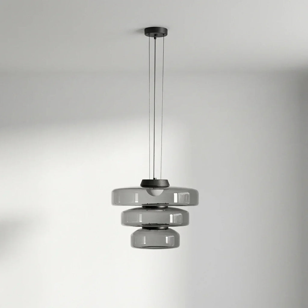 Tiered Glass Pendant Light With Integrated LED Bauhaus Style | Rosalyssa
