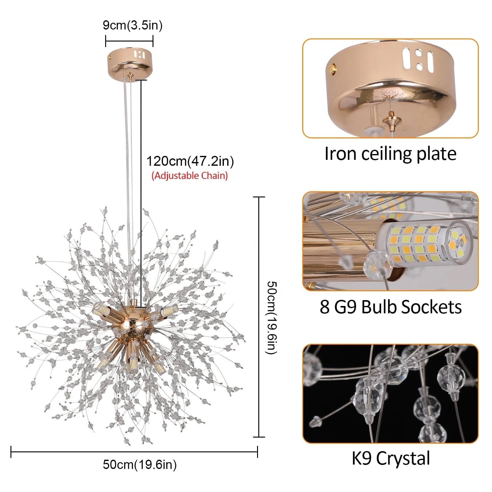 Elegant Dandelion Crystal Pendant Light For Modern Interiors