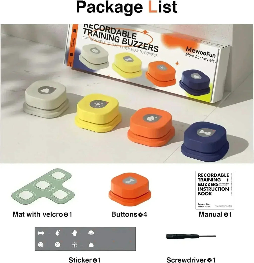 כפתורי תקשורת אינטראקטיביים PawLink לכלבים עם הקלטה