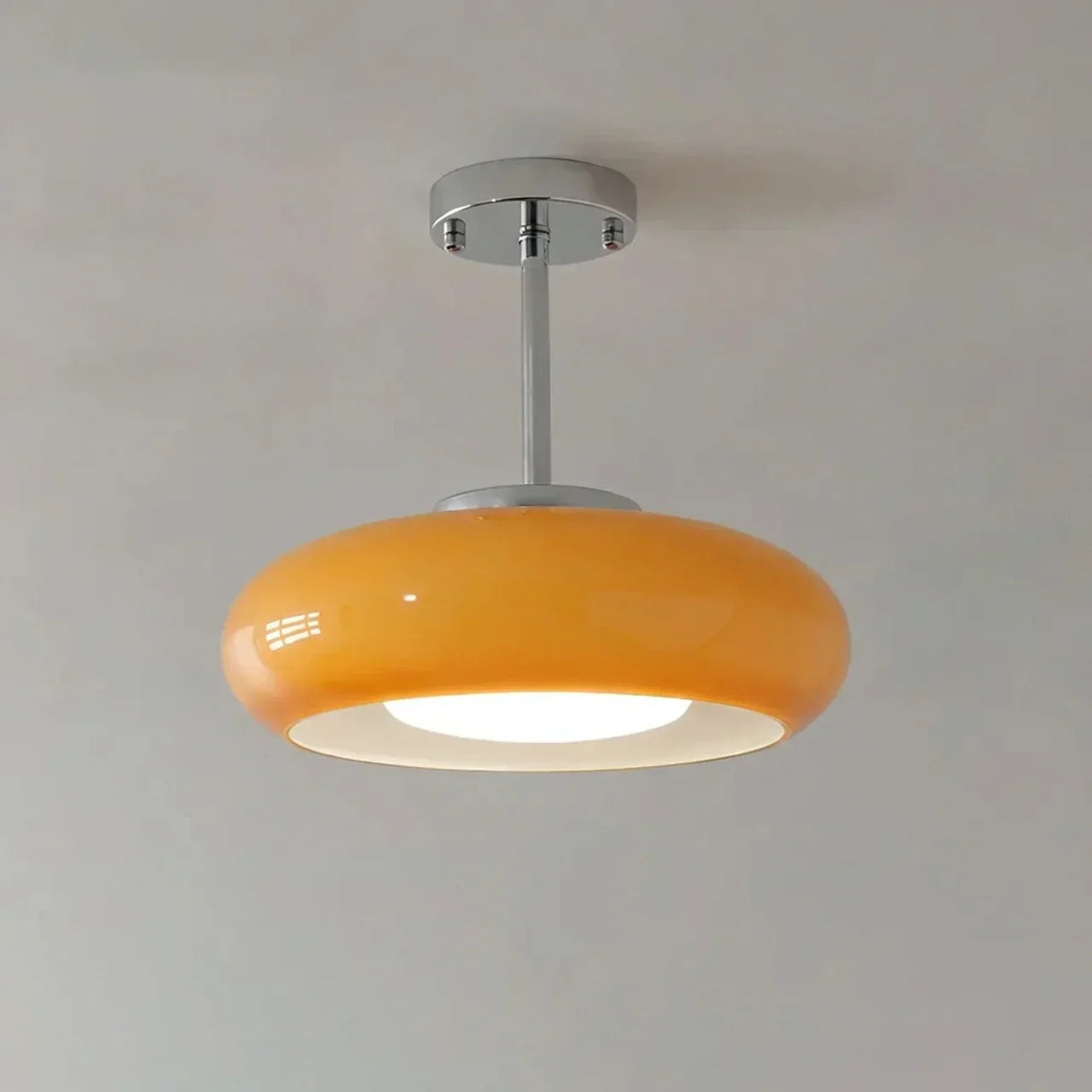 Bauhaus Glass Ceiling Light, Disc Form Light Fixture | Rosalyssa