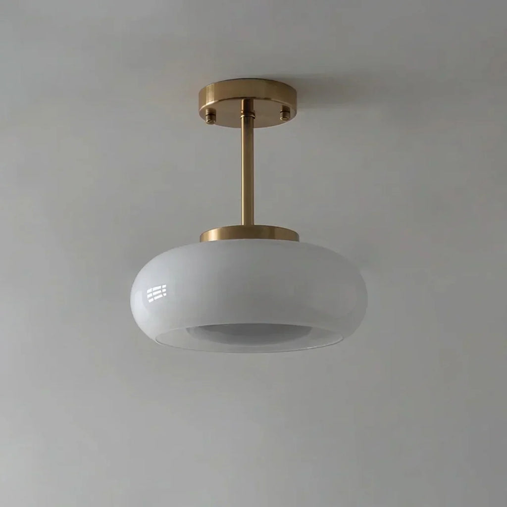 Bauhaus Glass Ceiling Light, Disc Form Light Fixture | Rosalyssa