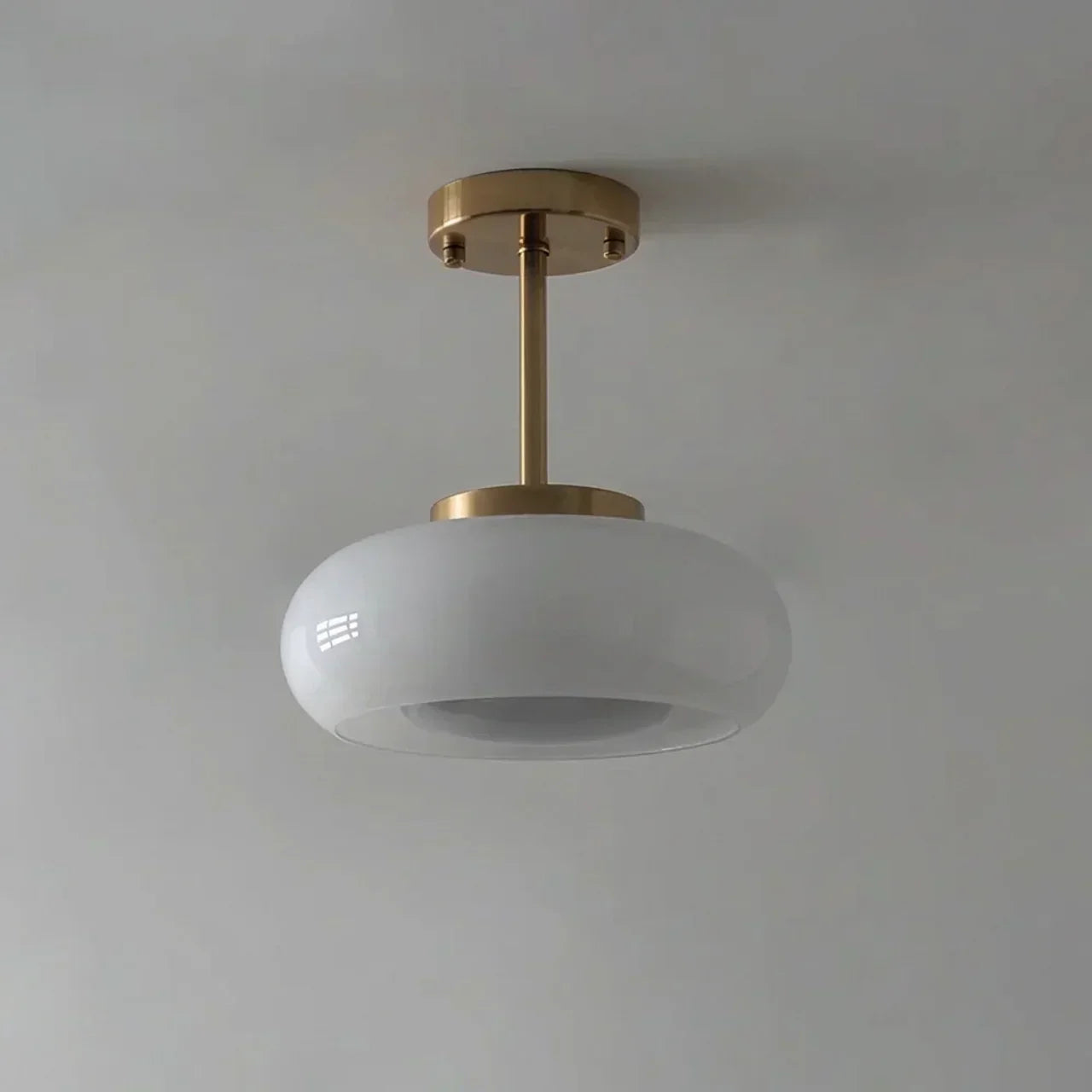 Bauhaus Glass Ceiling Light, Disc Form Light Fixture | Rosalyssa