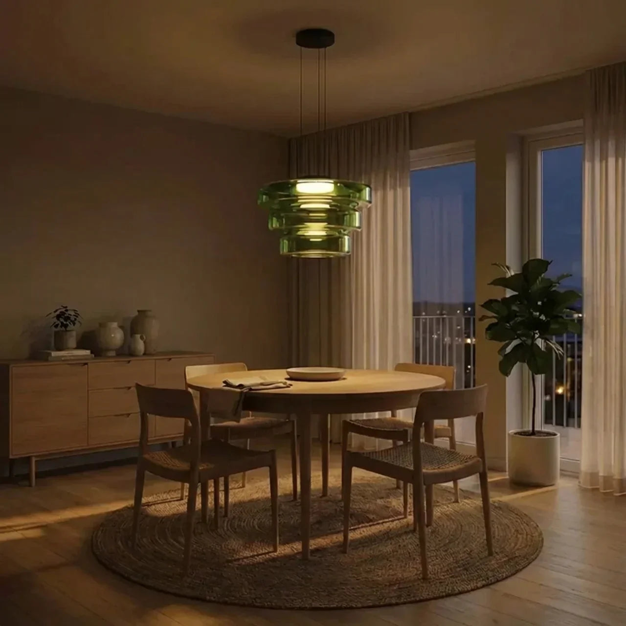 Tiered Glass Pendant Light With Integrated LED Bauhaus Style | Rosalyssa