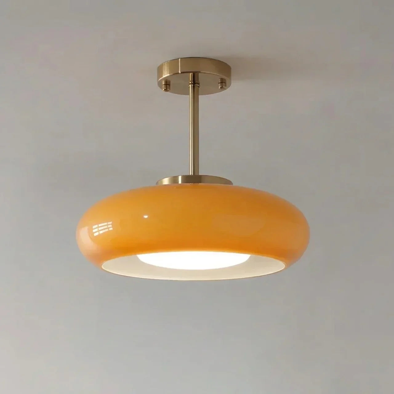 Bauhaus Glass Ceiling Light, Disc Form Light Fixture | Rosalyssa
