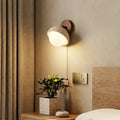 Travertine And Wood Indoor Wall Light Single Wall Mount For Ambient Lighting | Rosalyssa