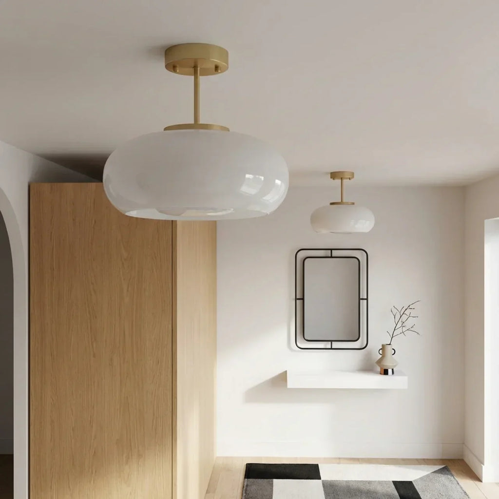 Bauhaus Glass Ceiling Light, Disc Form Light Fixture | Rosalyssa
