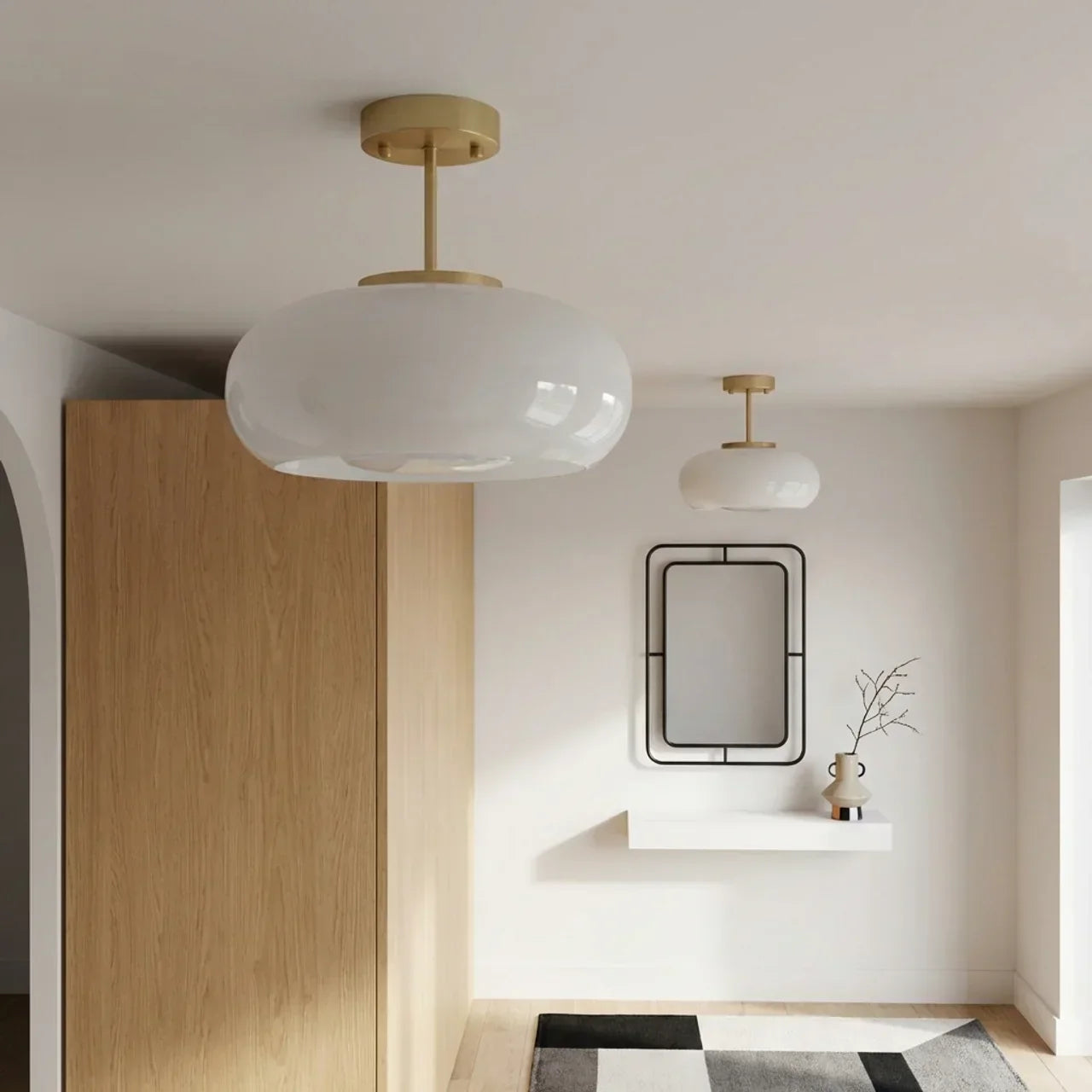Bauhaus Glass Ceiling Light, Disc Form Light Fixture | Rosalyssa