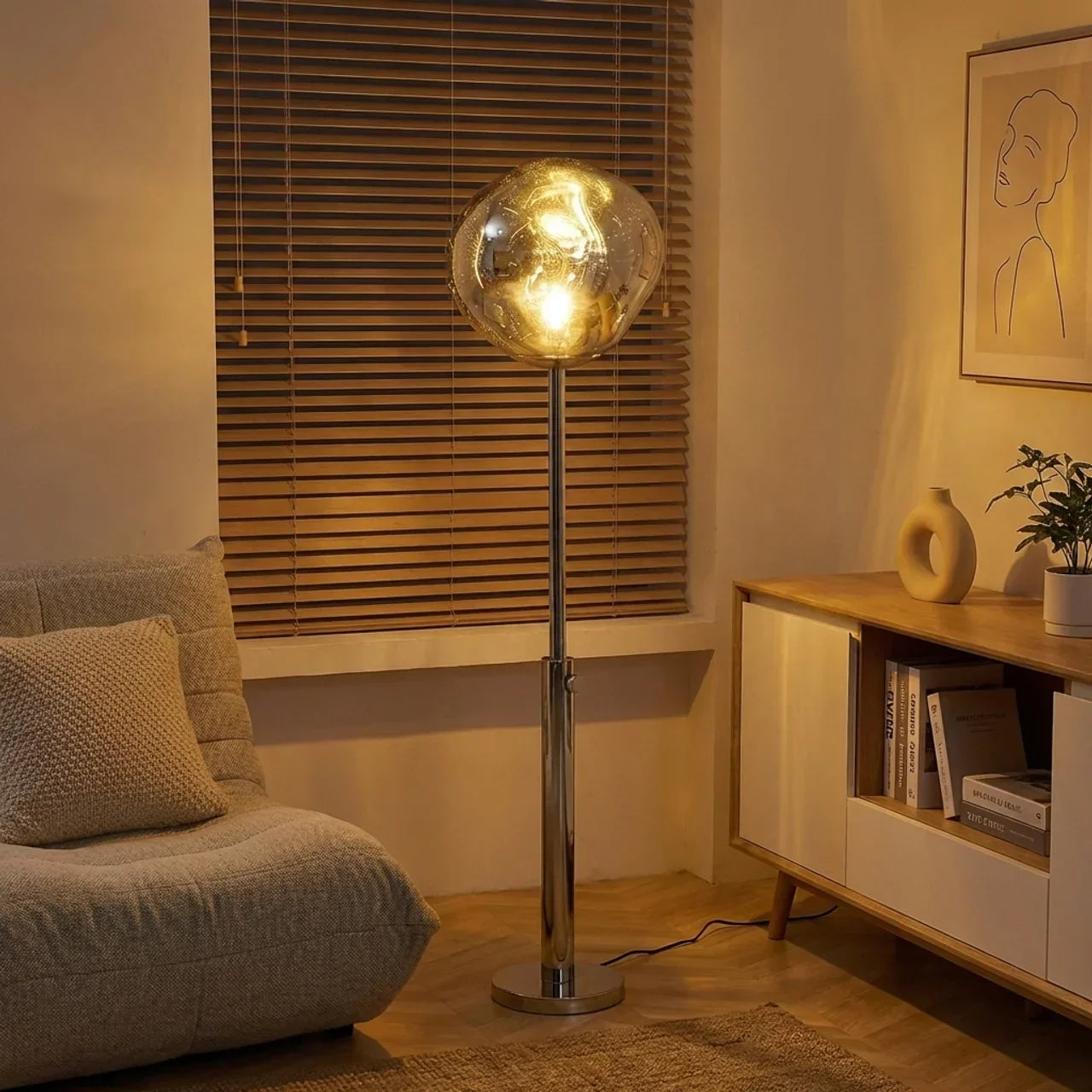 Lampada da terra in acrilico fuso per uso interno e decorazione | Rosalyssa