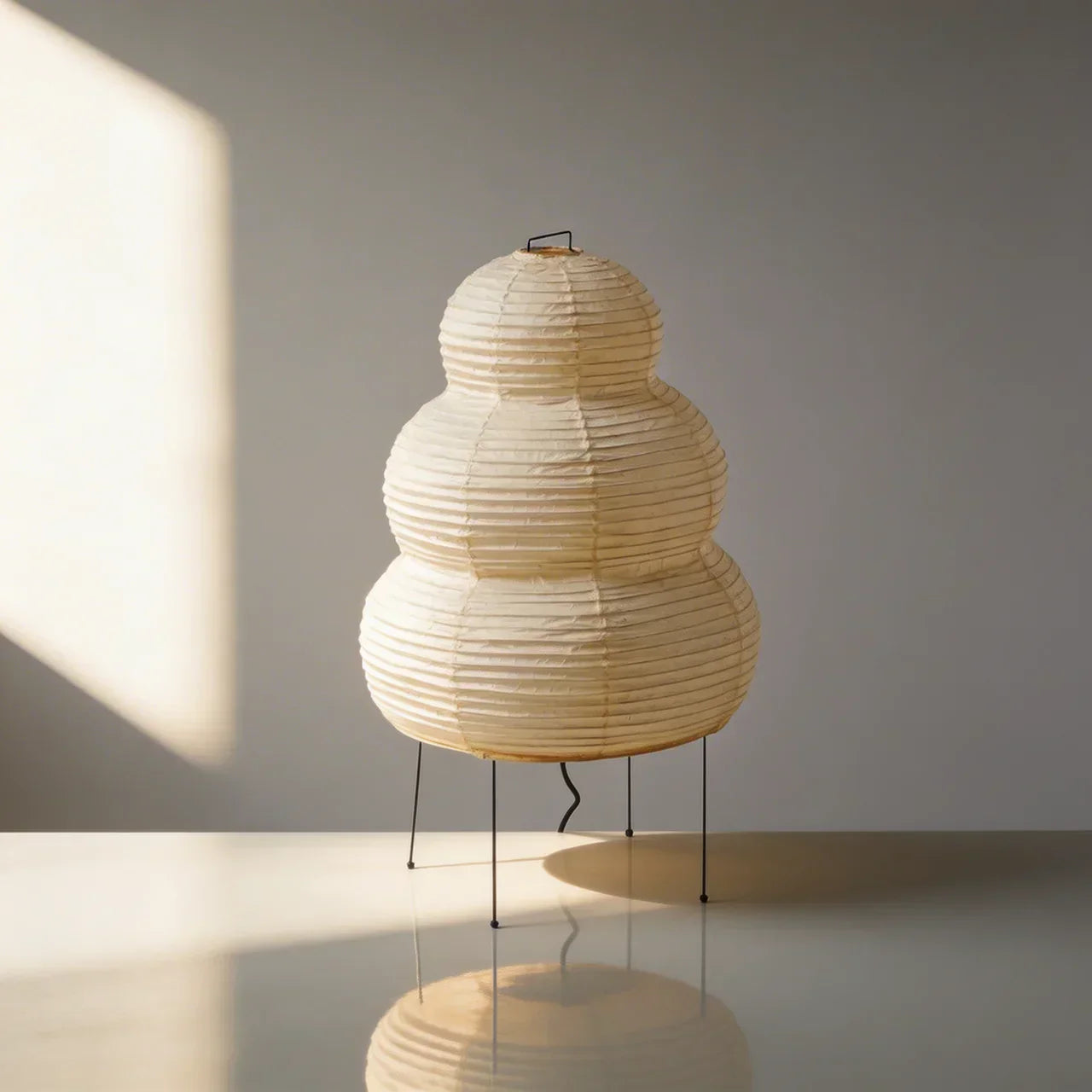 Rice Paper Floor Lamp With Layered Paper Shade | Rosalyssa